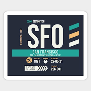 San Francisco (SFO) Airport Code Baggage Tag Magnet